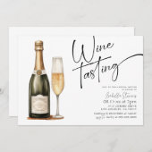 Weinverkostung Brautdusche Einladung (Vorne/Hinten)