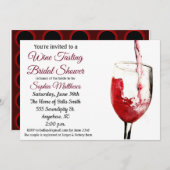 Weinverkostung Brautdusche Einladung (Vorne/Hinten)