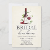 Weinverkostung Bridal Luncheon Rustikales Weinkell Einladung (Vorderseite)