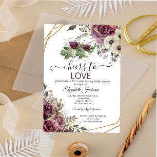 Weinverkostung Burgund Blume Brautparty Einladung