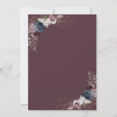 Weinverkostung Burgund Blume Brautparty Einladung (Rückseite)