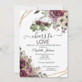 Weinverkostung Burgund Blume Brautparty Einladung (Vorderseite)