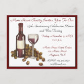 Weinverkostung Cocktail Party Weintrauben Flasche  Einladungspostkarte (Vorderseite)