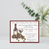 Weinverkostung Cocktail Party Weintrauben Flasche  Einladungspostkarte (Stehend Vorderseite)