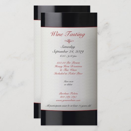 Weinverkostung Einladung (Vorne/Hinten)