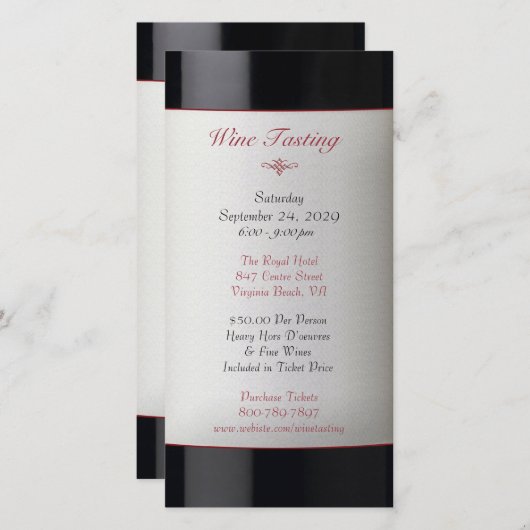 Weinverkostung Einladung (Vorne/Hinten)