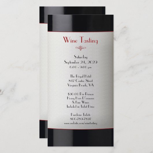 Weinverkostung Einladung (Vorne/Hinten)