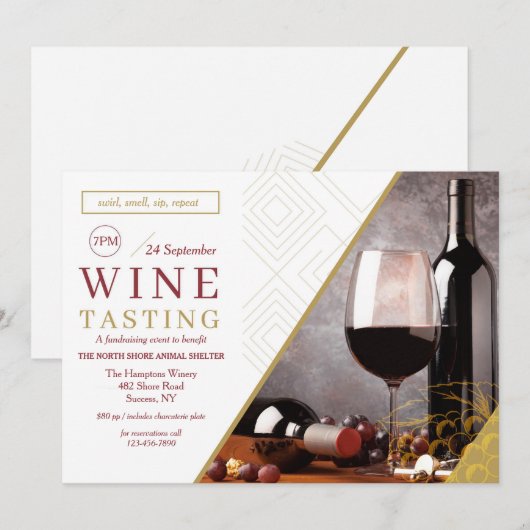 Weinverkostung Einladungen (Vorne/Hinten)