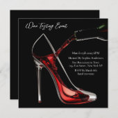 Weinverkostung Event-Stiletto und Wein Einladung (Vorne/Hinten)