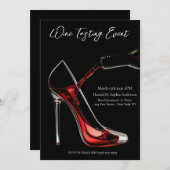 Weinverkostung Event-Stiletto und Wein Einladung (Vorne/Hinten)