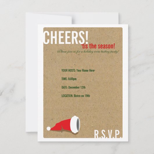 Weinverkostung Feier Einladung - Chef! (Rückseite)