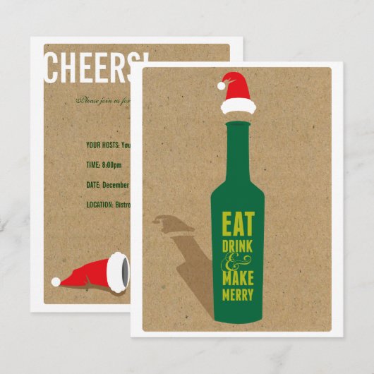 Weinverkostung Feier Einladung - Chef! (Vorne/Hinten)