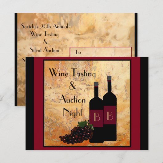 Weinverkostung Fundraiser Postkarte (Vorne/Hinten)