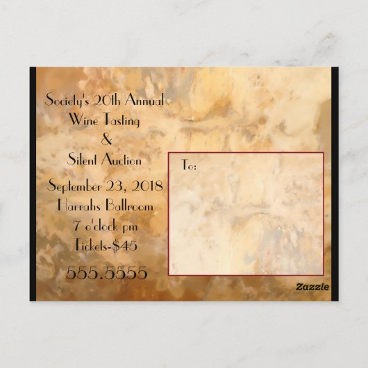 Weinverkostung Fundraiser Postkarte (Rückseite)