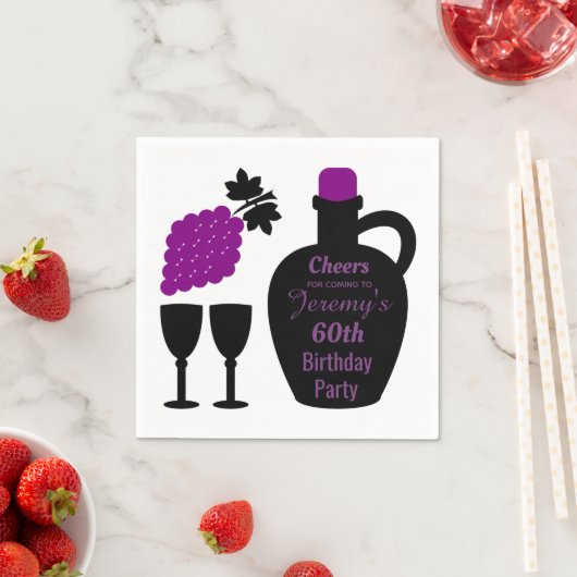 Weinverkostung Geburtstag Meilenstein Custom Serviette (Beispiel)