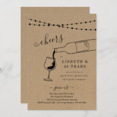 Weinverkostung Geburtstagsparty Einladung (Vorne/Hinten)