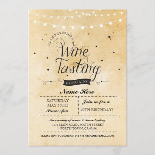 Weinverkostung Geburtstagsparty Rustikal JEDES ALT Einladung