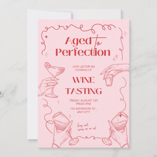 Weinverkostung im Alter bis zur Perfektion Einladung (Vorderseite)