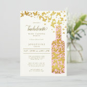 Weinverkostung Junggeselinnen-Abschied Schmetterli Einladung (Stehend Vorderseite)