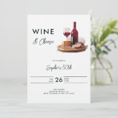 Weinverkostung Käse Weinkeller Moderne 50. Geburts Einladung (Stehend Vorderseite)