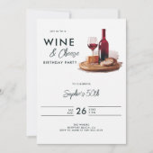 Weinverkostung Käse Weinkeller Moderne 50. Geburts Einladung (Vorderseite)