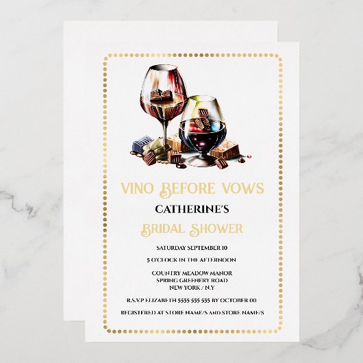 Weinverkostung mit Aquarellwein, Pairing von Weinb Folieneinladung (Vorderseite/Rückseite)