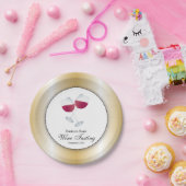 Weinverkostung mit Glas Rotwein Pappteller (Party)