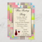 Weinverkostung Party Abstraktes Design Einladung (Vorne/Hinten)