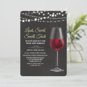 Weinverkostung Party Chalkboard Einladung (Stehend Vorderseite)