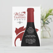 Weinverkostung Party Einladung (Stehend Vorderseite)