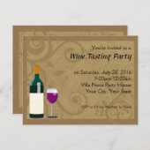 Weinverkostung Party Einladungen (Vorne/Hinten)