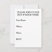 Weinverkostung Party laden ein Einladung (Rückseite)