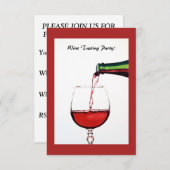 Weinverkostung Party laden ein Einladung (Vorne/Hinten)