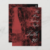 Weinverkostung Party Tischnummer Postkarte (Vorne/Hinten)