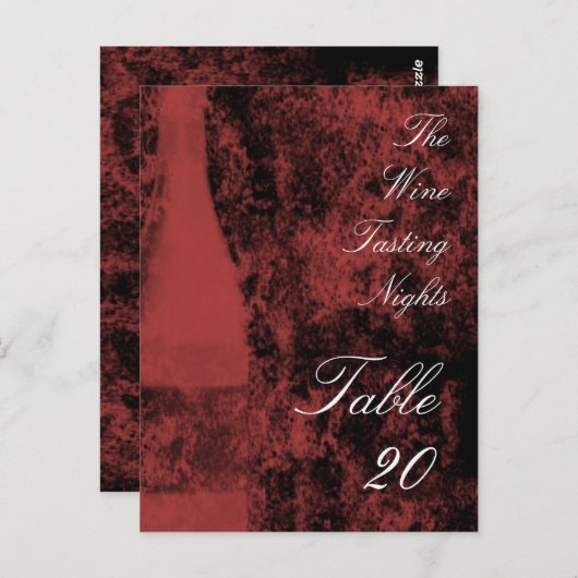 Weinverkostung Party Tischnummer Postkarte (Vorne/Hinten)