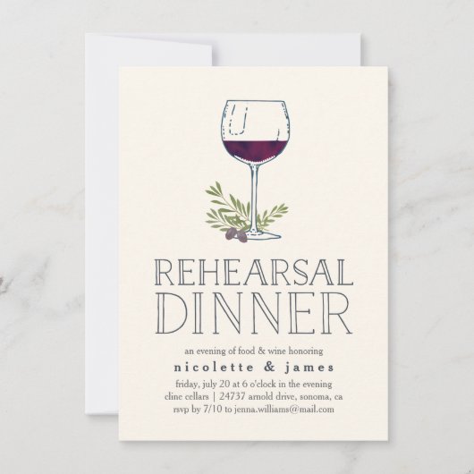 Weinverkostung Probe Abendessen Einladung (Vorderseite)