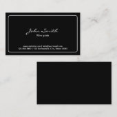 Weinverkostung Schlicht Schwarz Minimalistisch Visitenkarte (Vorne/Hinten)