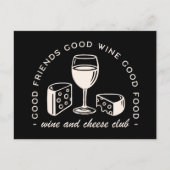 Weinverkostung und Käseverkostung Party Postkarte (Vorderseite)