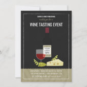 Weinverkostung/ Wein und Käse Einladung (Vorderseite)
