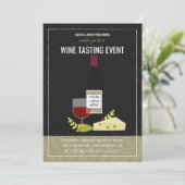 Weinverkostung/ Wein und Käse Einladung (Stehend Vorderseite)