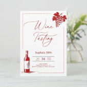 Weinverkostung Weinkeller Modernes Burgund 50. Geb Einladung (Stehend Vorderseite)