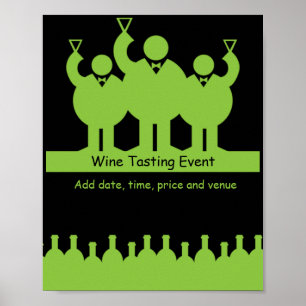 Weinverkostung Werbeaktion Poster