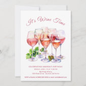 Weinverkostung zum Geburtstag Einladung (Vorderseite)