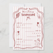 Weinverkostungs-Scorecard Handgezeichnete Bewertun Einladung (Vorderseite)
