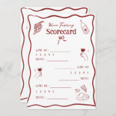 Weinverkostungs-Scorecard Handgezeichnete Bewertun Einladung (Vorne/Hinten)