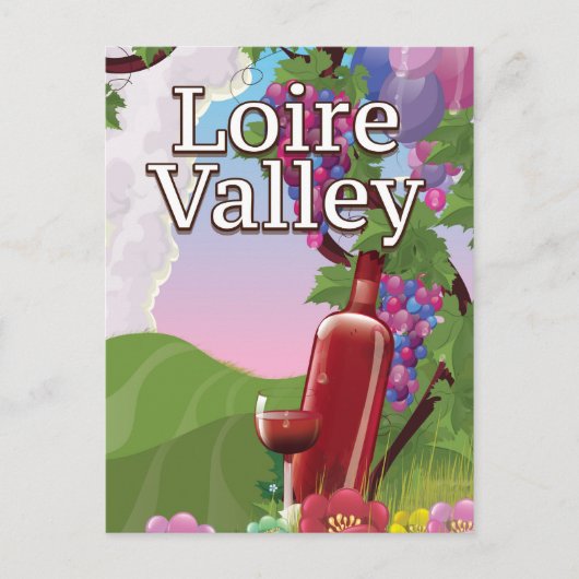Weinwanderposter im Loiretal Postkarte (Vorderseite)