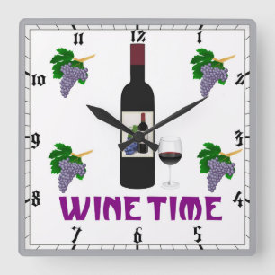 Weinwanduhr Quadratische Wanduhr