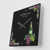 Weinzeit Personalisiert Quadratische Wanduhr (Winkel)