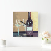 Weinzeit Quadratische Wanduhr (Zuhause)