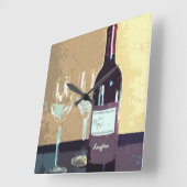 Weinzeit Quadratische Wanduhr (Winkel)